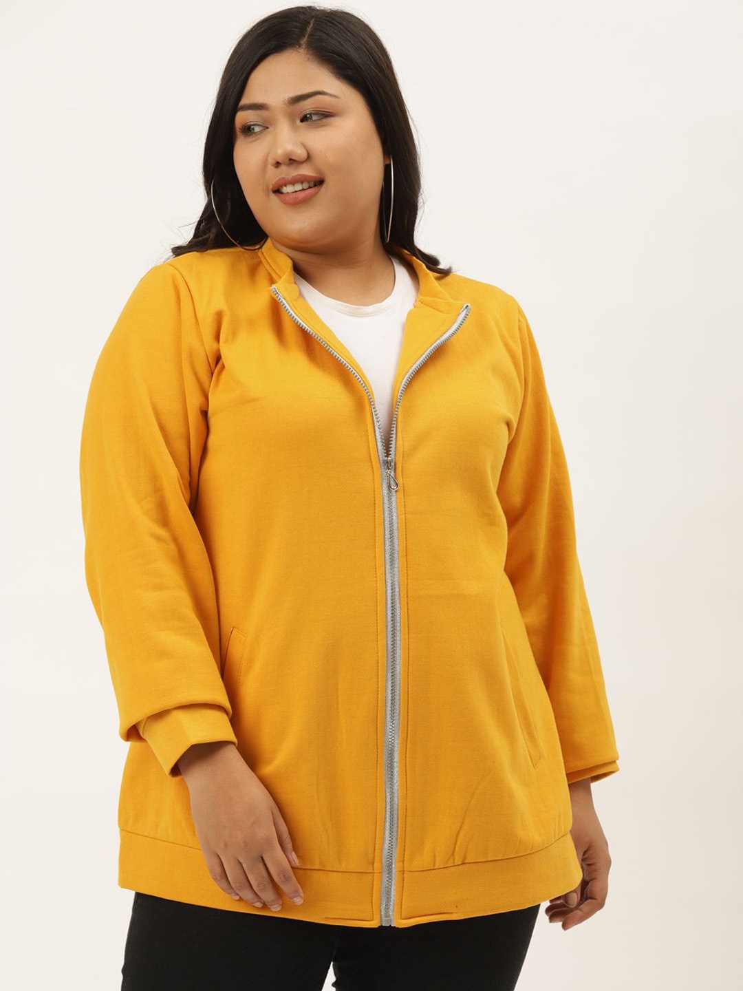 

theRebelinme Women Open Front Jacket, Mustard