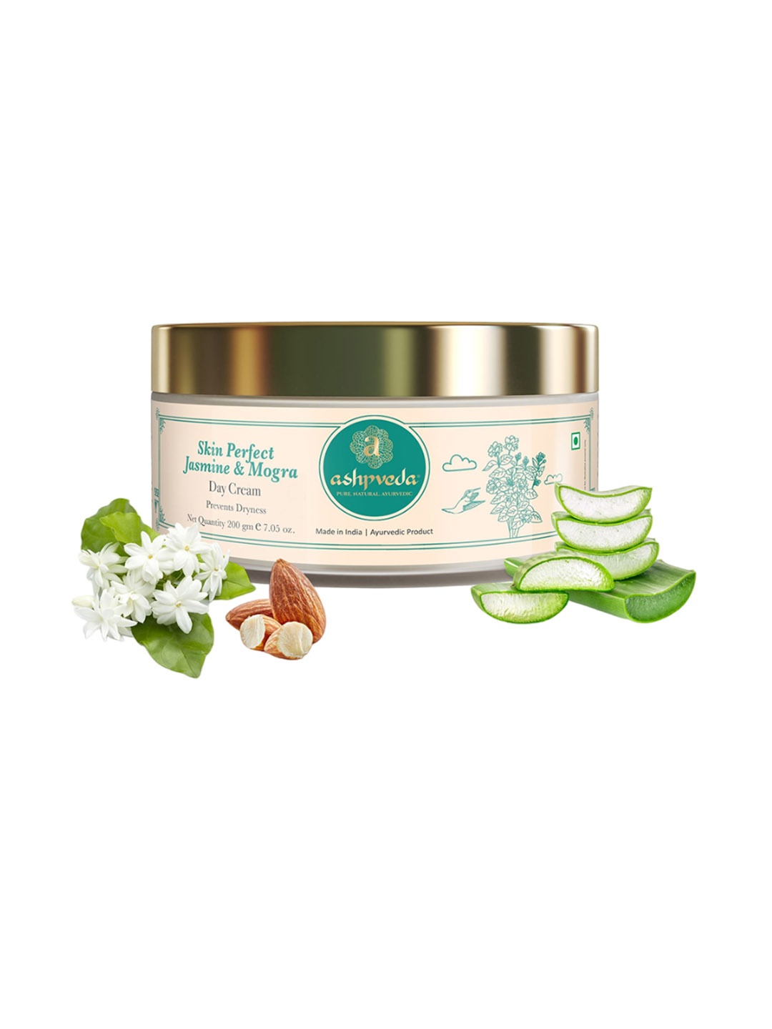 

ASHPVEDA Skin Perfect Jasmine & Mogra Day Cream - 200 g, Off white