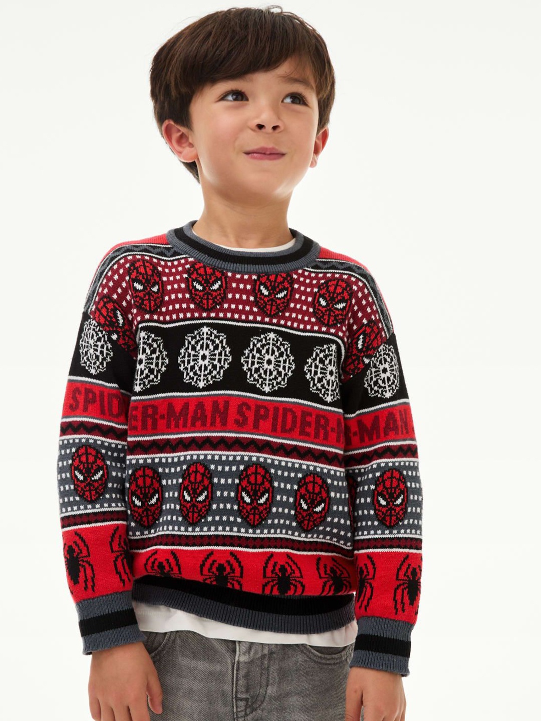 

Marks & Spencer Boys Pure Cotton Printed Pullover, Red