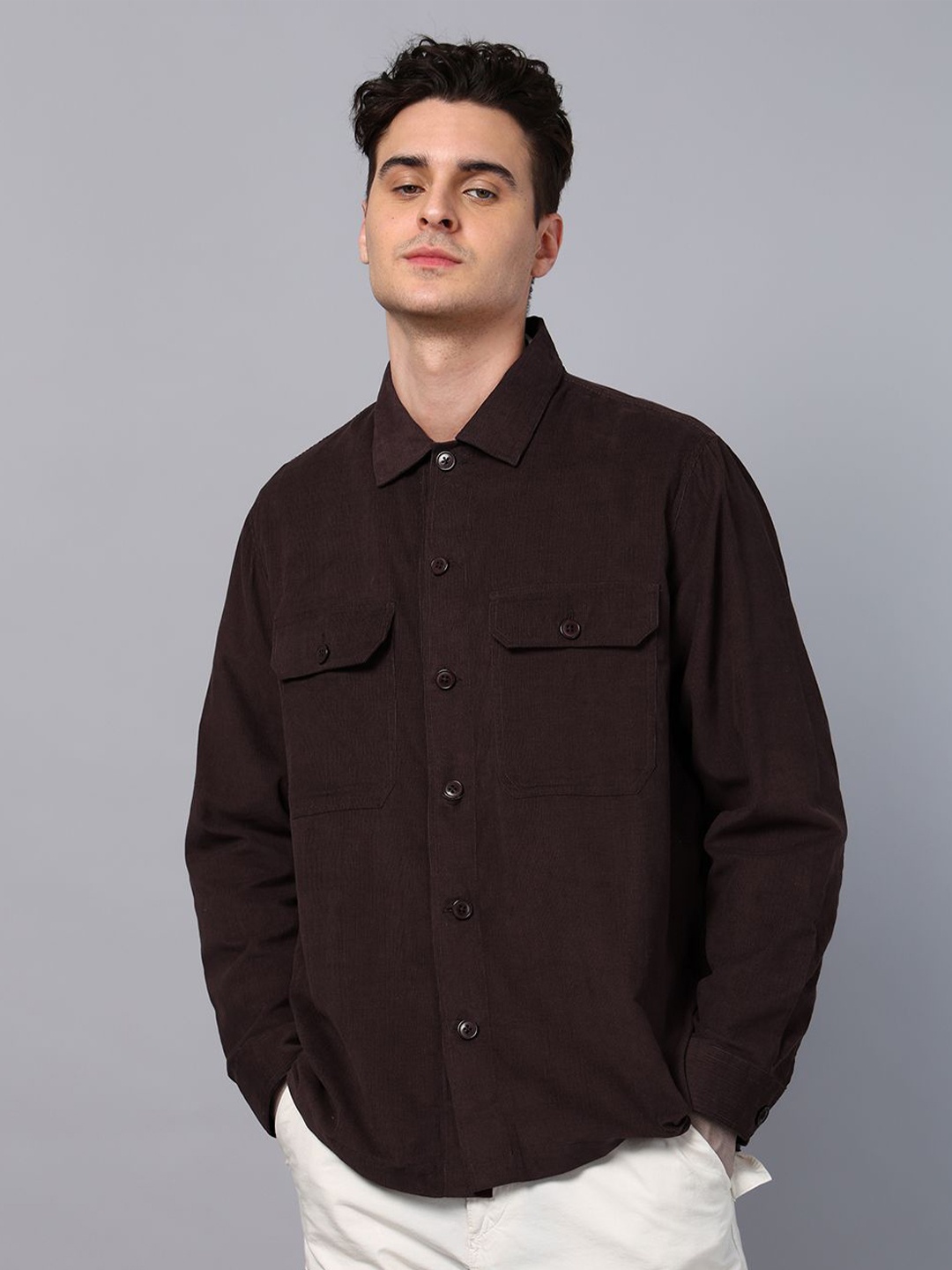 

Slowave Men Relaxed Opaque Casual Shirt, Maroon