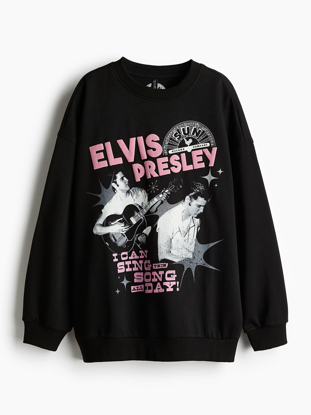 

H&M Women Printed Oversized Sweatshirt, Black