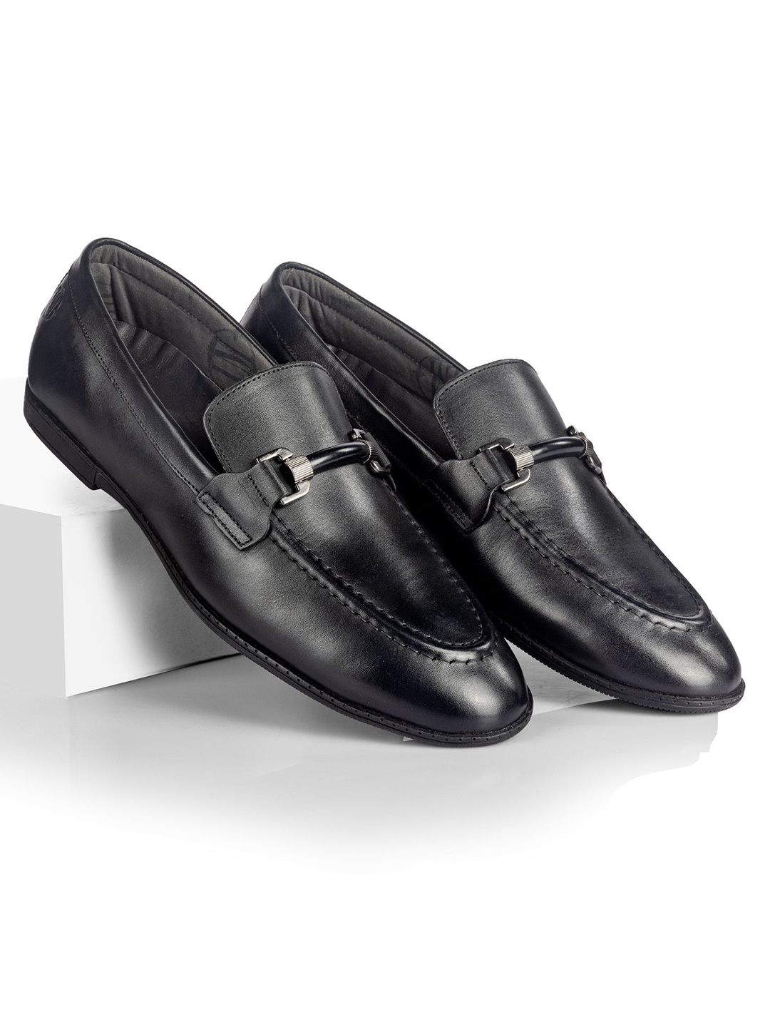 

LA MARCA Men Round Toe Formal Loafers, Black