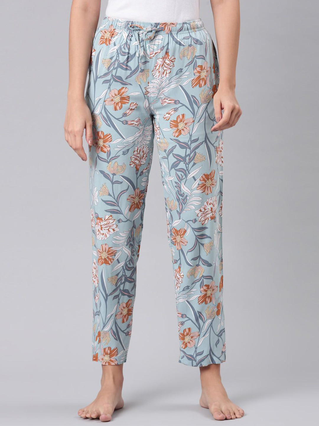 

Go Colors Women Printed Lounge Pants, Blue