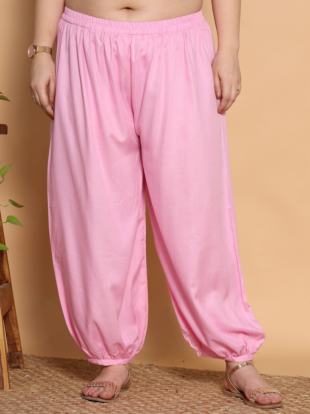 

LetsDressUp Women Loose Fit Viscose Rayon Salwar, Pink