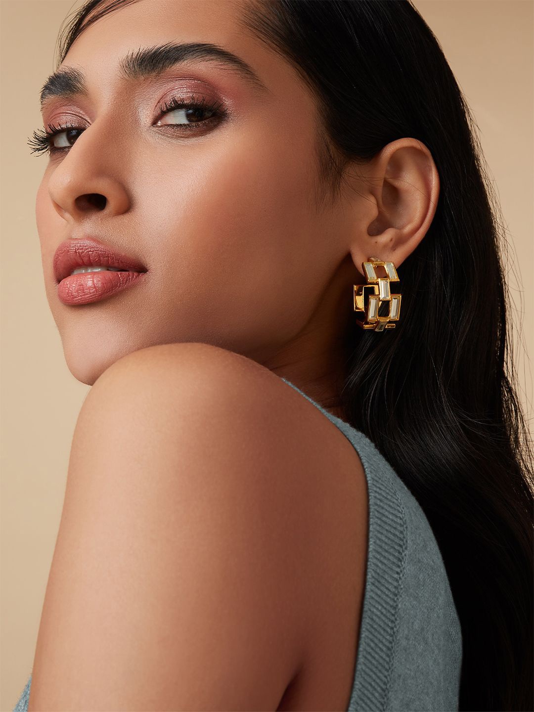 

Isharya Contemporary Hoop Earrings, Gold