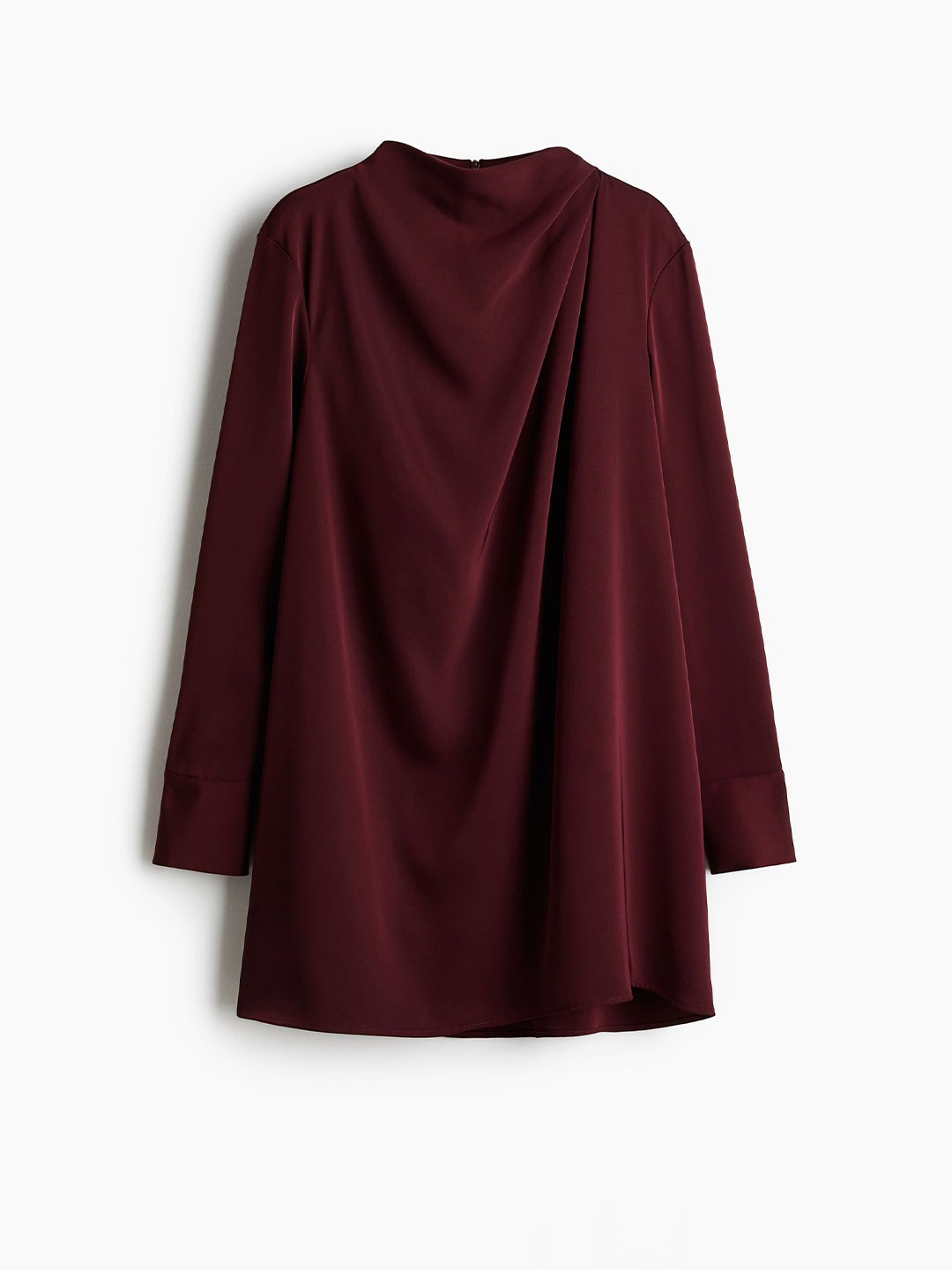 

H&M Women Draped Twill Dress, Burgundy