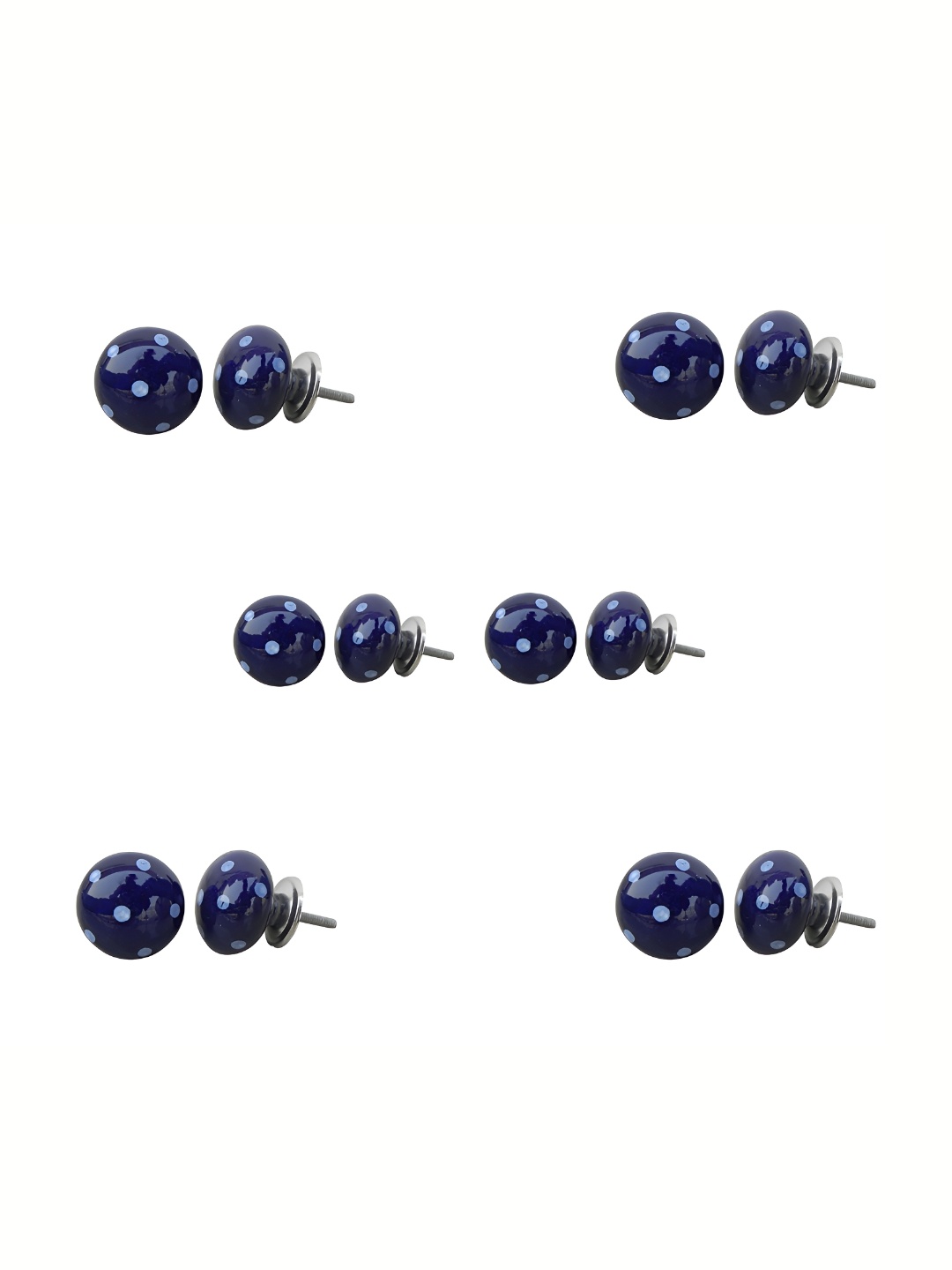 

Indianshelf 6Pcs Blue Textured Ceramic Knobs