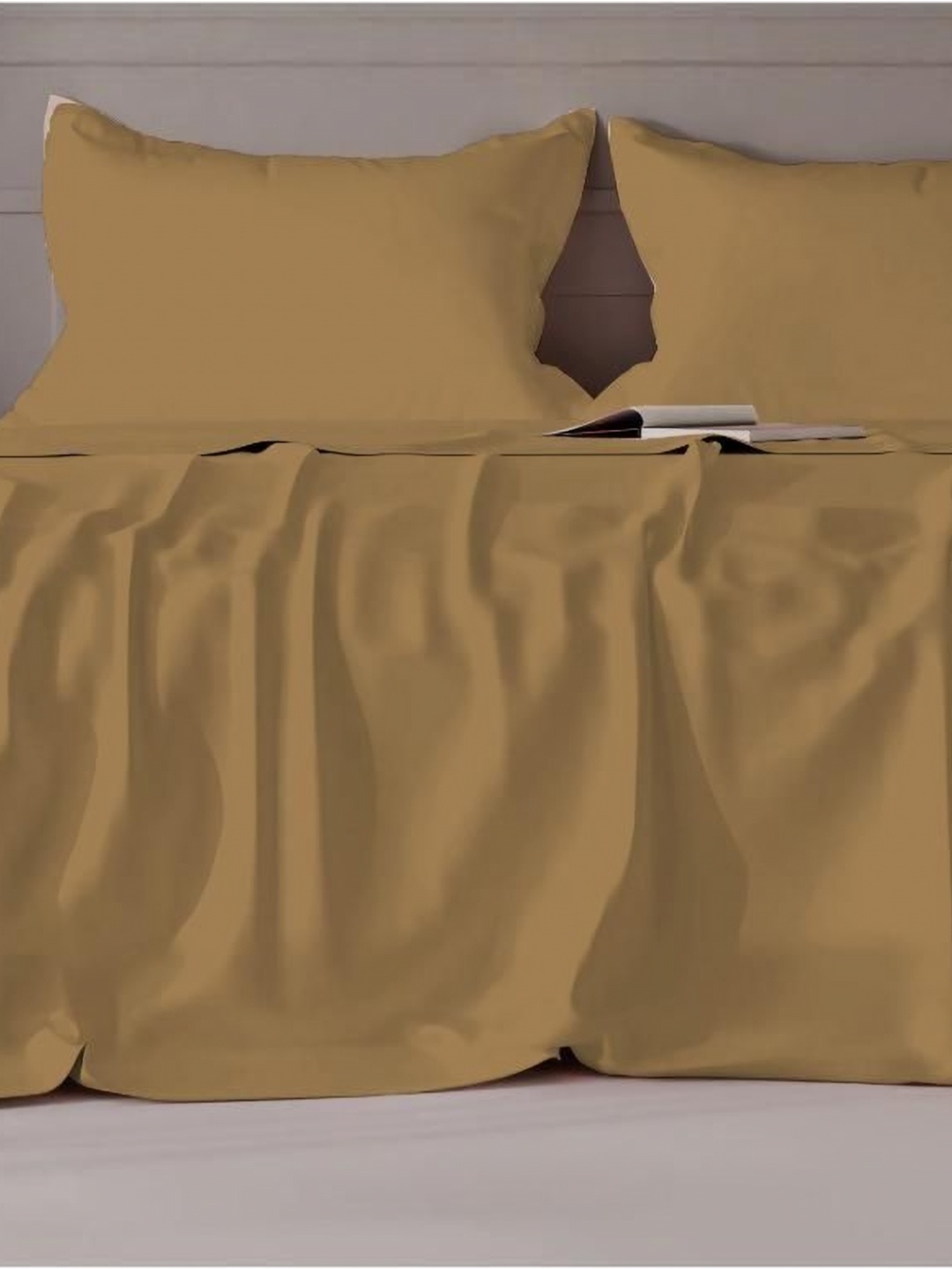 

VINTANA Brown 300 TC King Size Bedsheet with 2 Pillow Covers