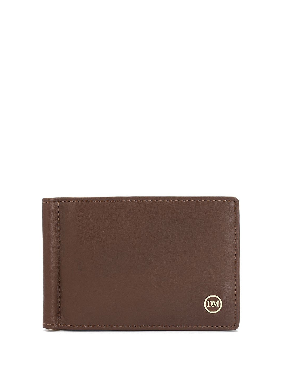 

Da Milano Men Textured Leather Money Clip, Brown