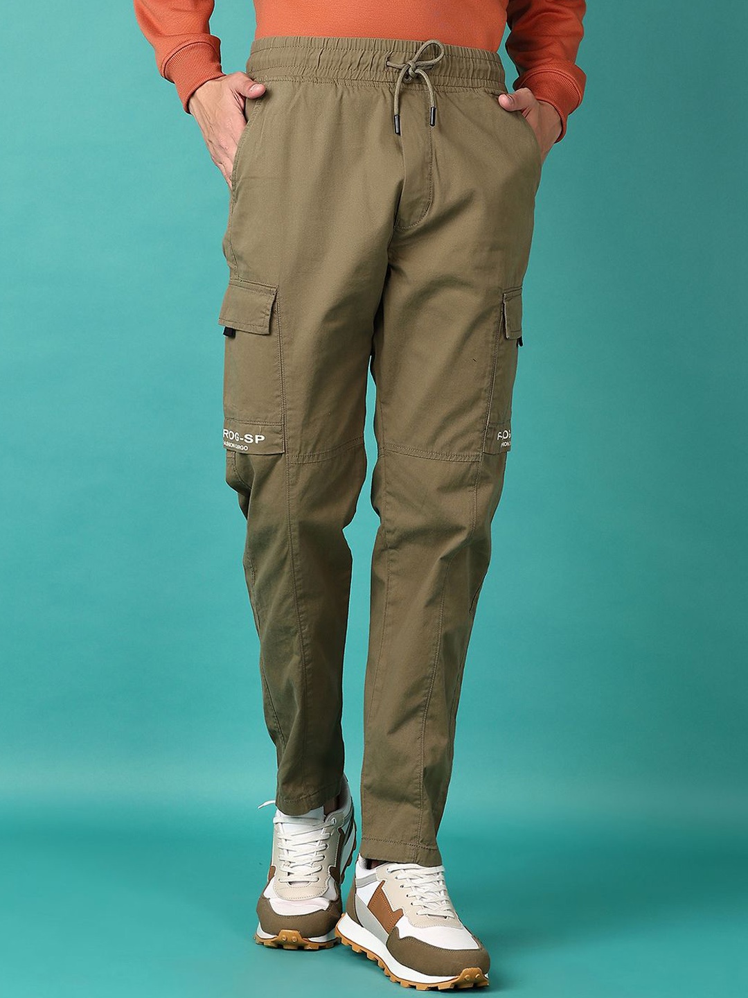 

V-Mart Men Joggers Trousers, Brown