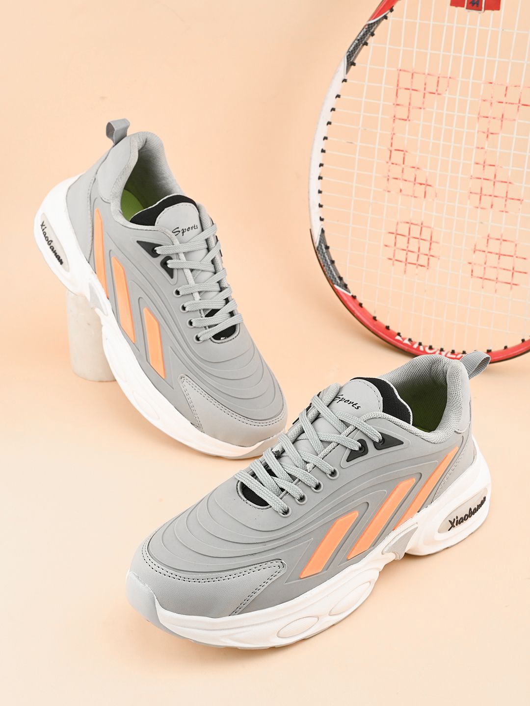 

IMCOLUS Men Running Sports Shoes, Grey