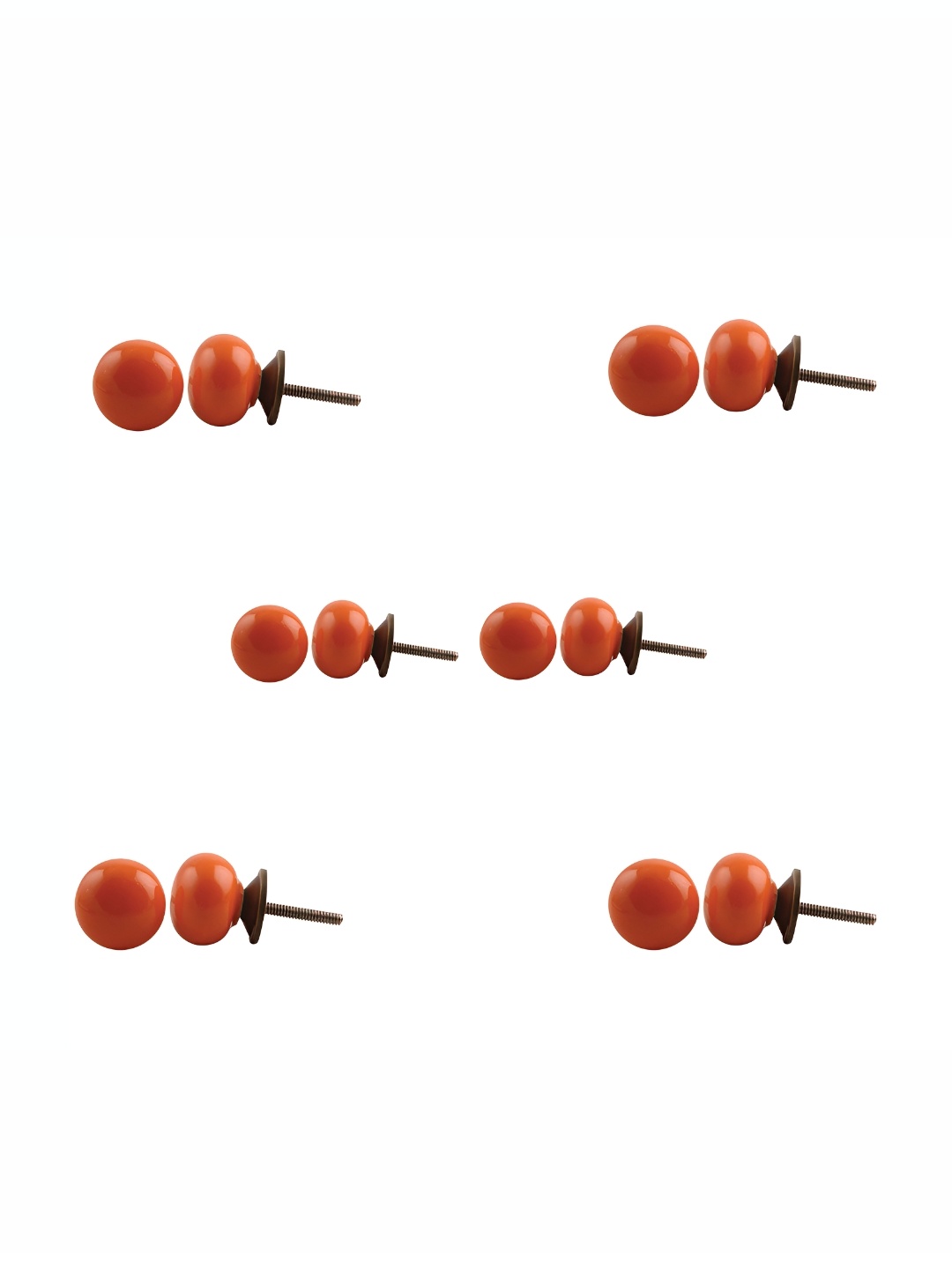 

Indianshelf 6Pcs Orange-Colored Textured Ceramic Knobs