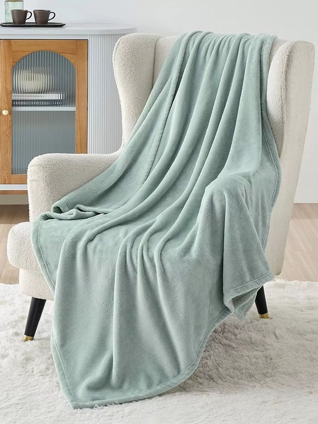 

MORADO Sea Green 300 GSM Double Bed Blanket