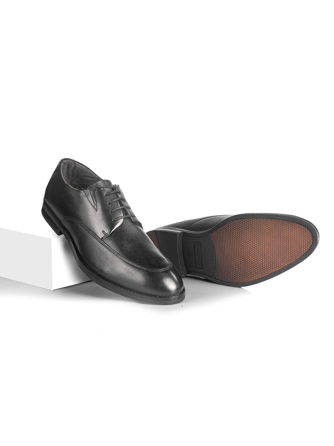 

LA MARCA Men Lace-Ups Leather Formal Derbys, Black