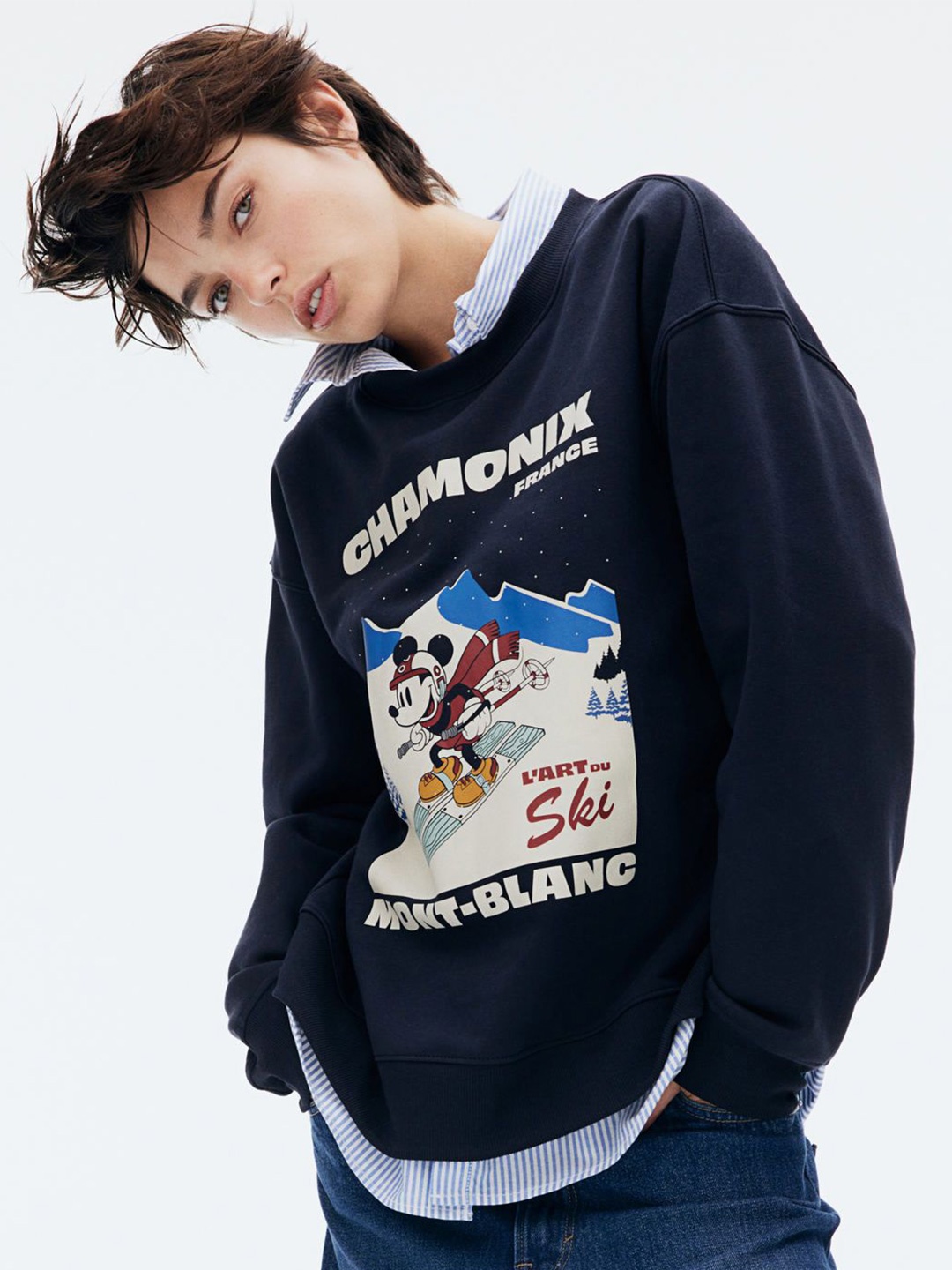 

H&M Motif-Detail Sweatshirt, Blue