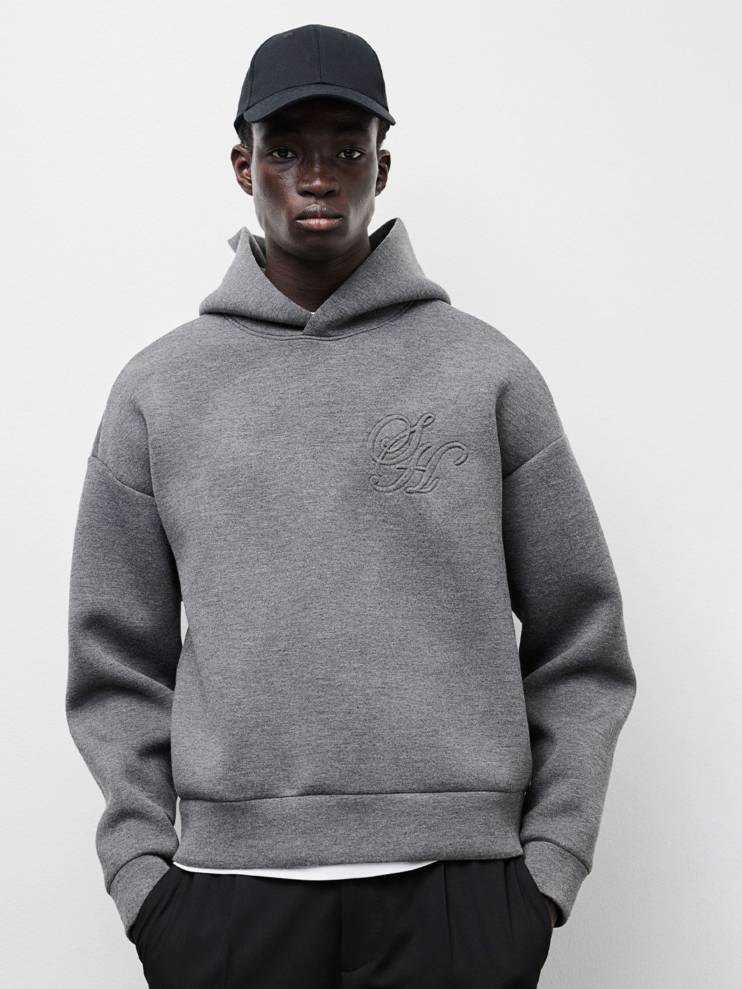 

H&M Loose Fit Scuba Hoodie, Grey