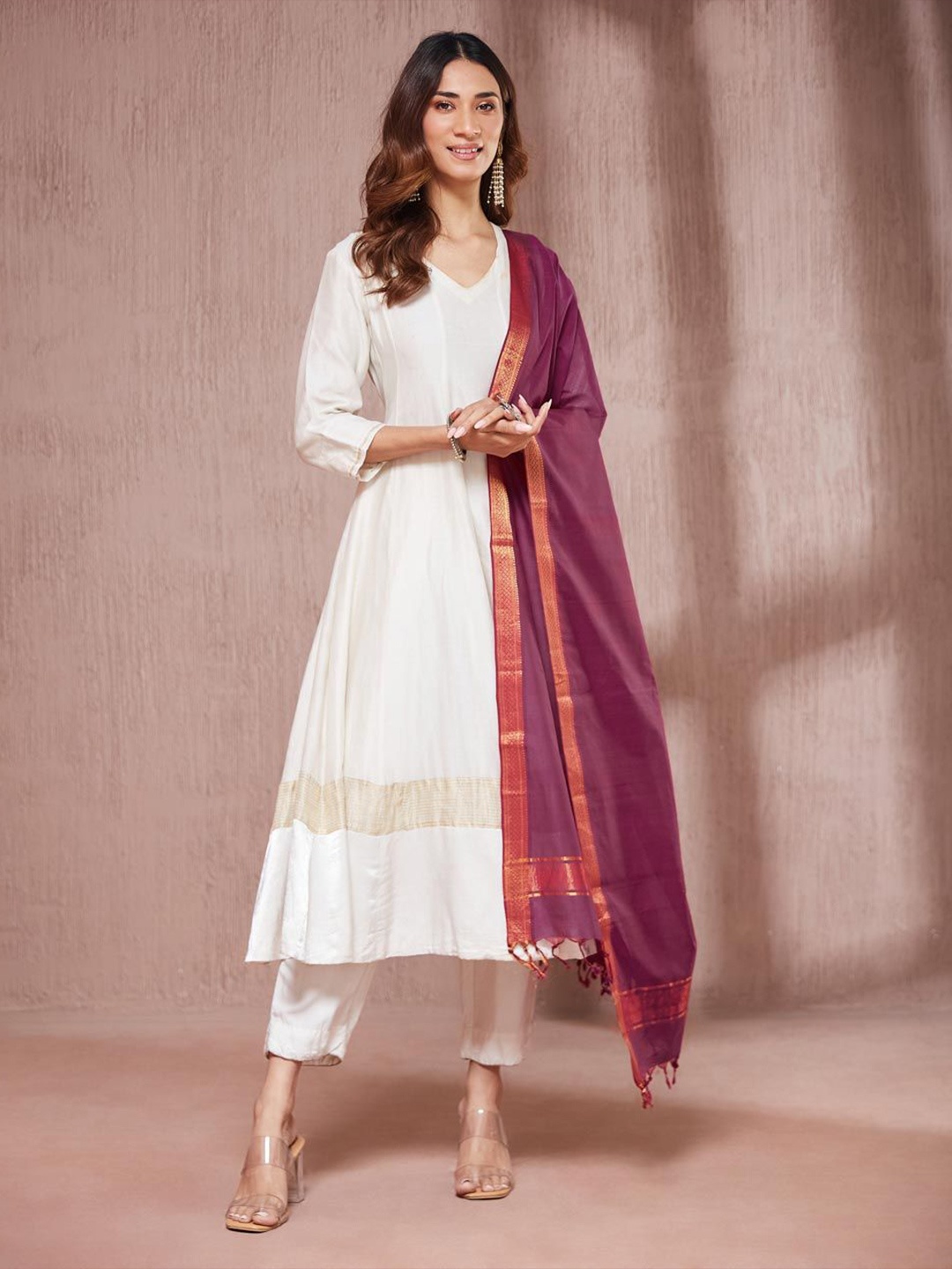

Fabindia Printed Cotton Dupatta, Magenta