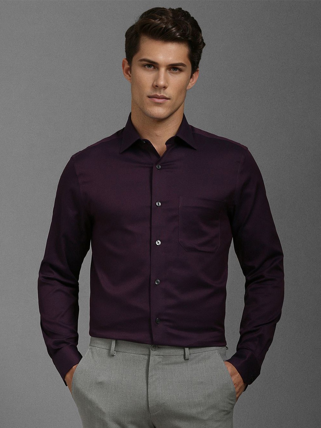 

Louis Philippe Men Classic Opaque Formal Shirt, Purple