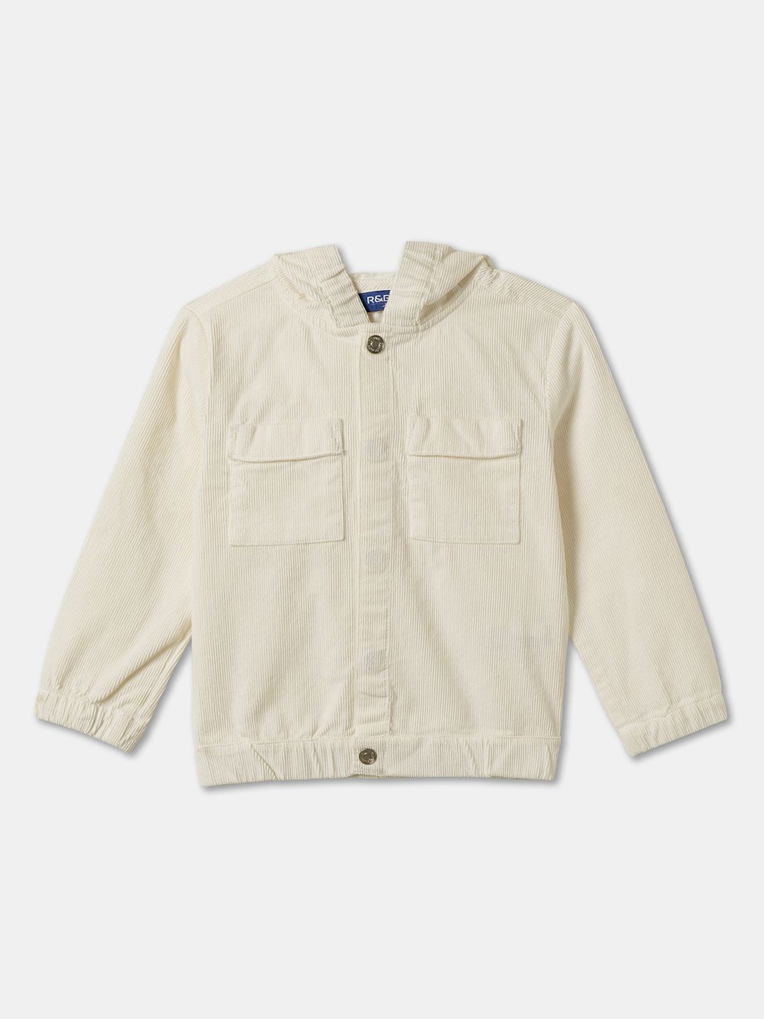 

R&B Boys Corduroy Tailored Jacket with Embroidered, White