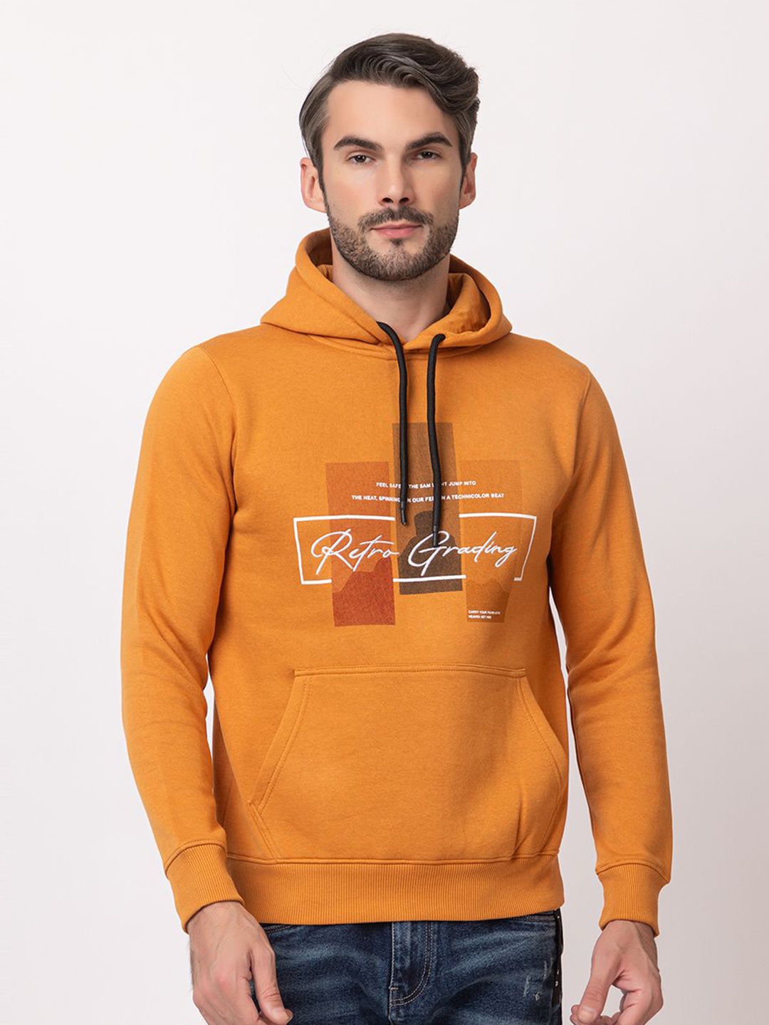 

ARIIX Men Printed Hooded Sweatshirt, Rust