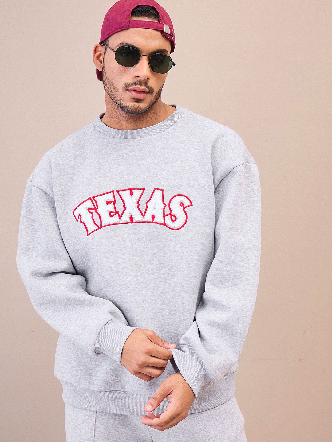 

MASCLN SASSAFRAS Men Embroidered Round Neck Long Sleeves Sweatshirt, Grey