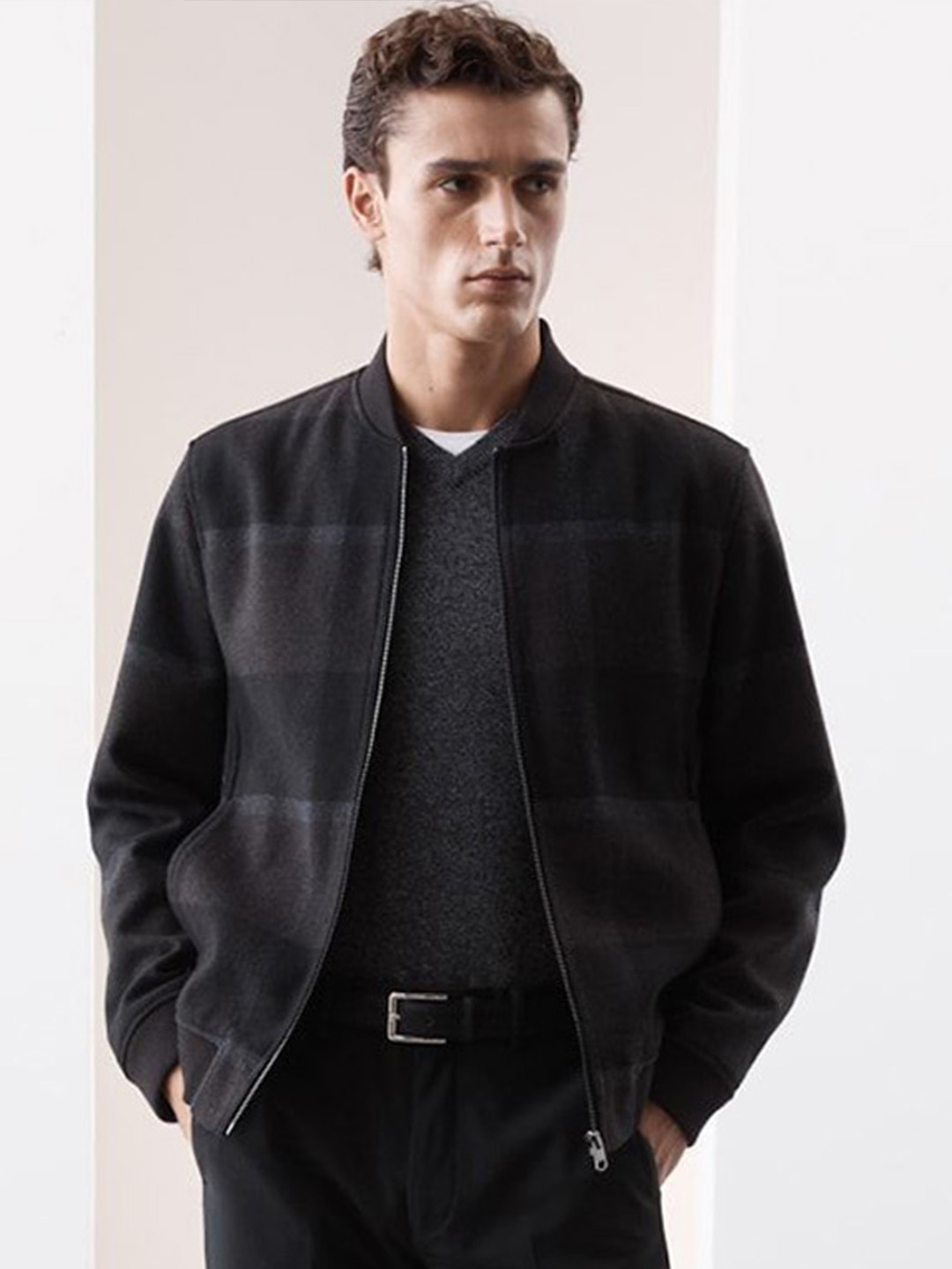 

Marks & Spencer Men Colourblocked Crop Bomber Jacket, Multi