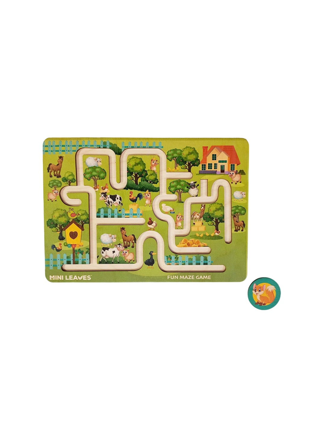 

Mini Leaves Printed Wooden Activity Toys & Games, Green