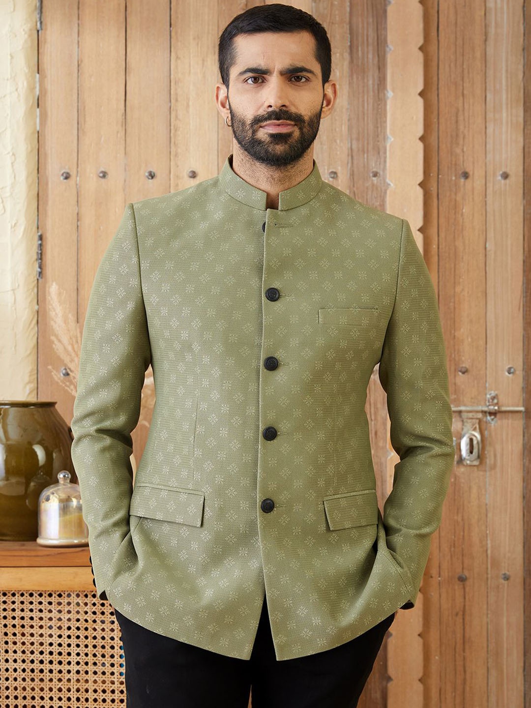 

MR BUTTON Tailored Fit Self-Designed Blazer, Green