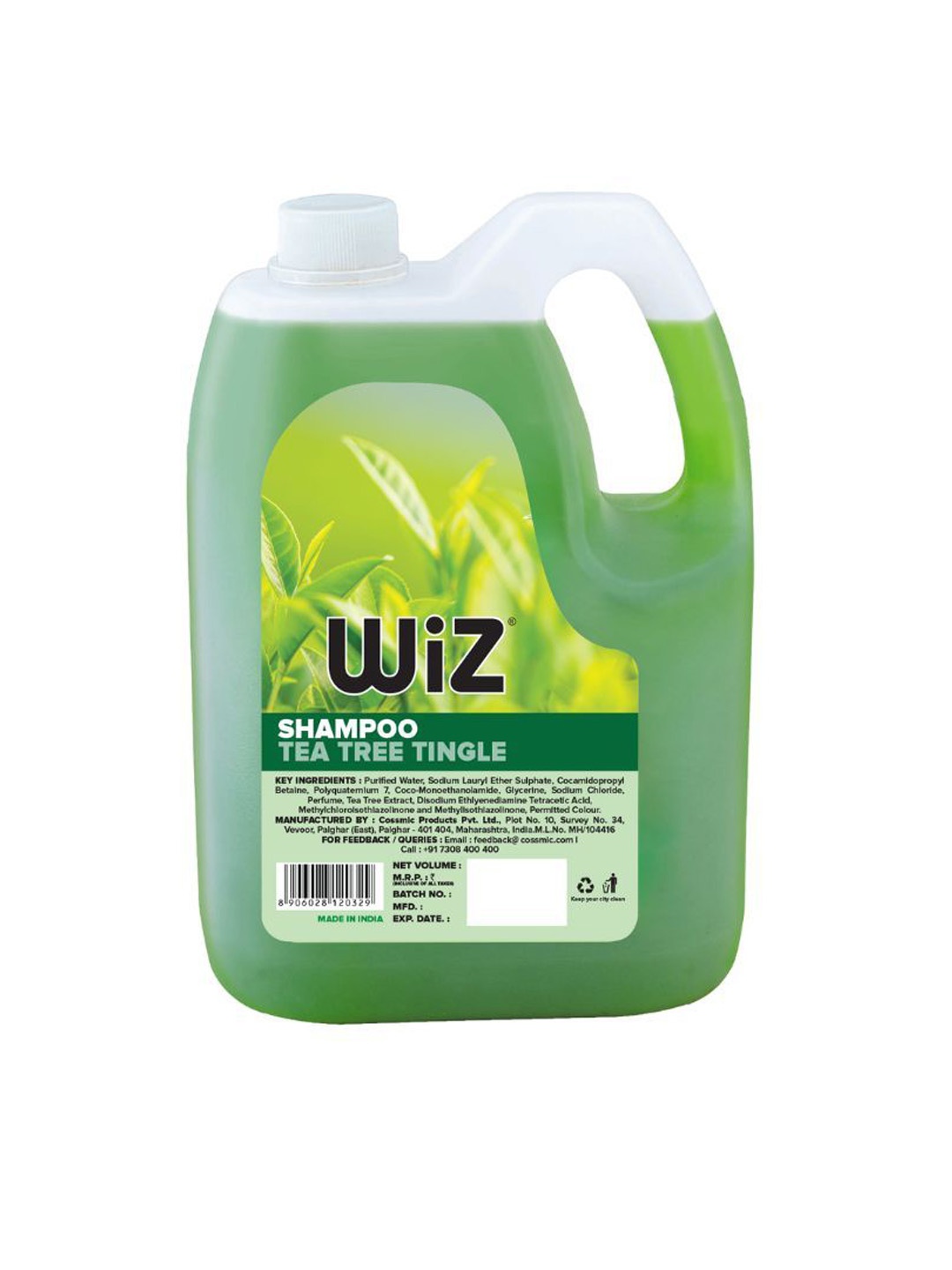 

Wiz Tea Tree Tingle Shampoo- 5 L, Green