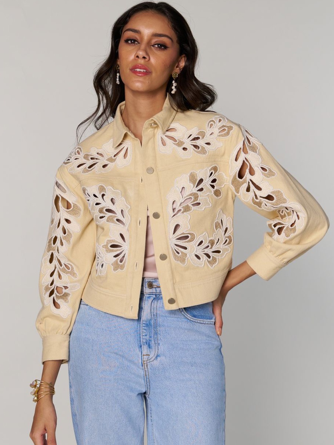 

Style Island Women Lightweight Bomber Jacket, Beige