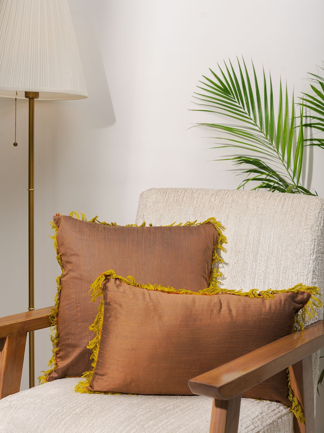 

India Circus by Krsnaa Mehta Brown & Yellow Square Cushion Covers