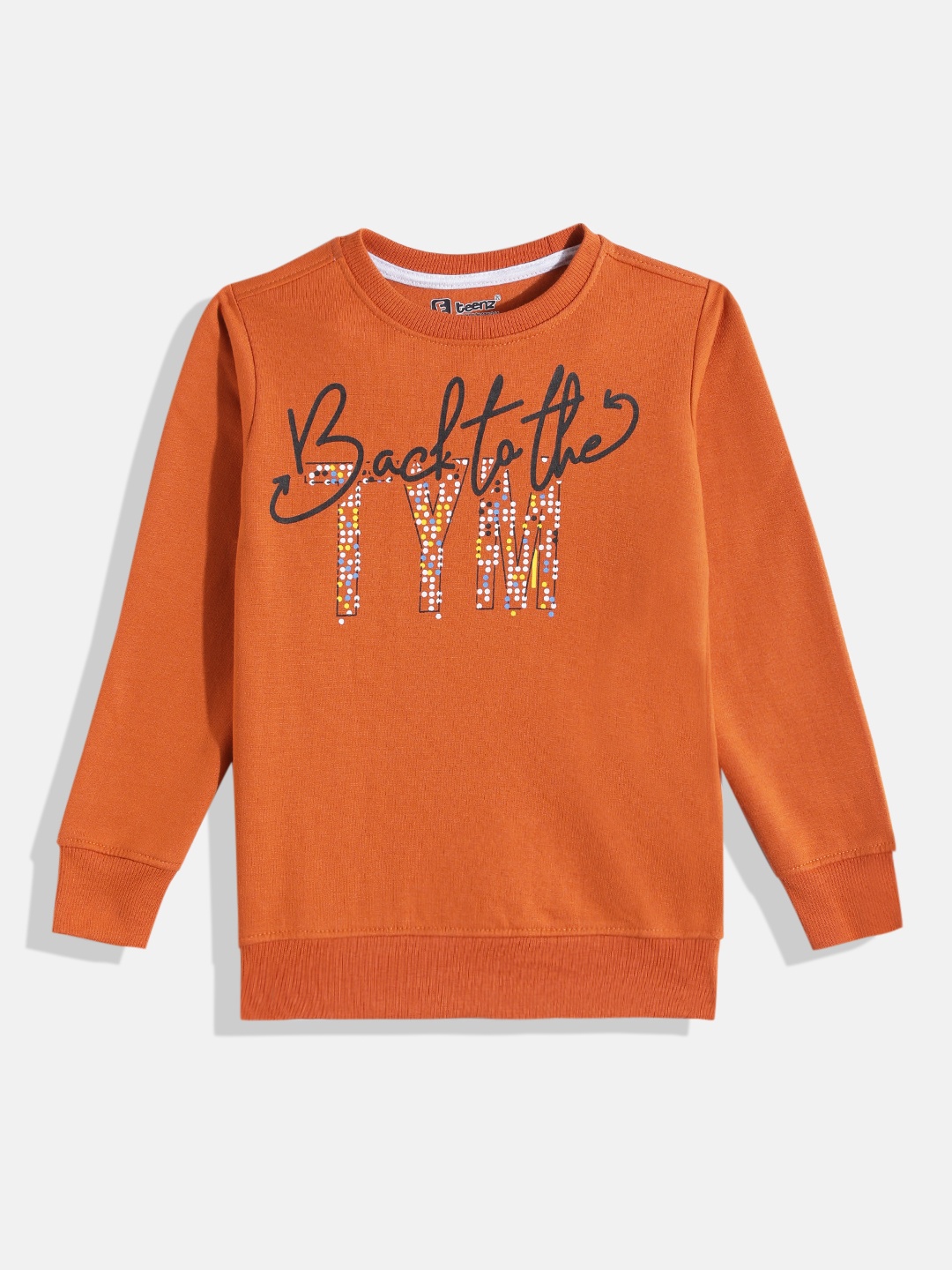 

Eteenz Boys Premium Cotton Typography Printed Sweatshirt, Rust
