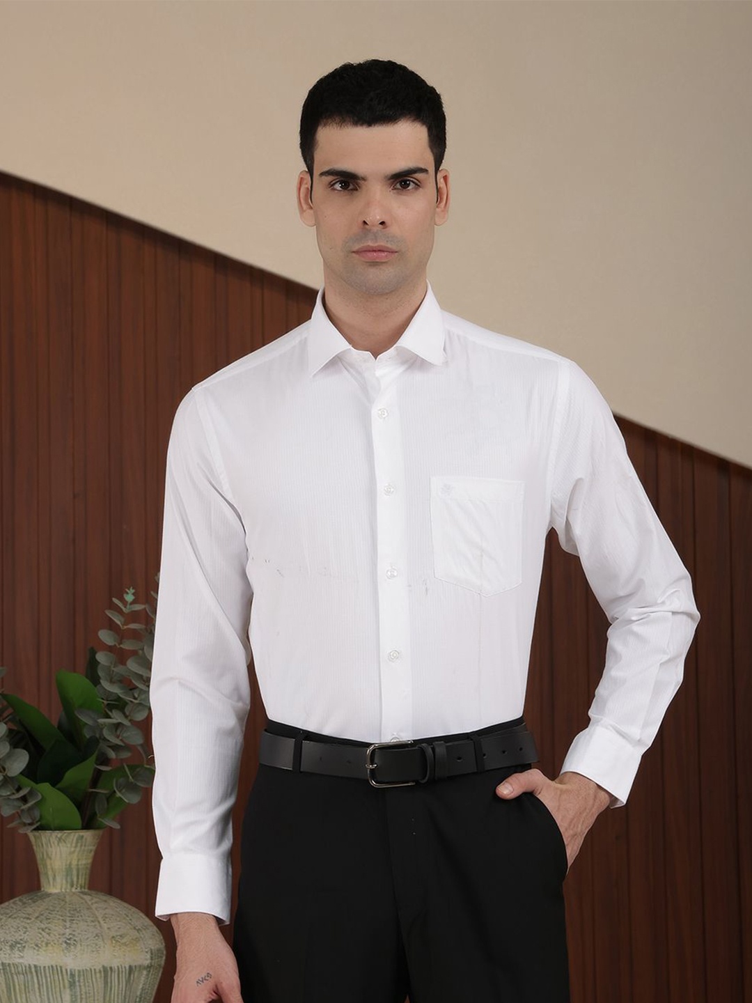 

COBB Men Opaque Formal Shirt, White