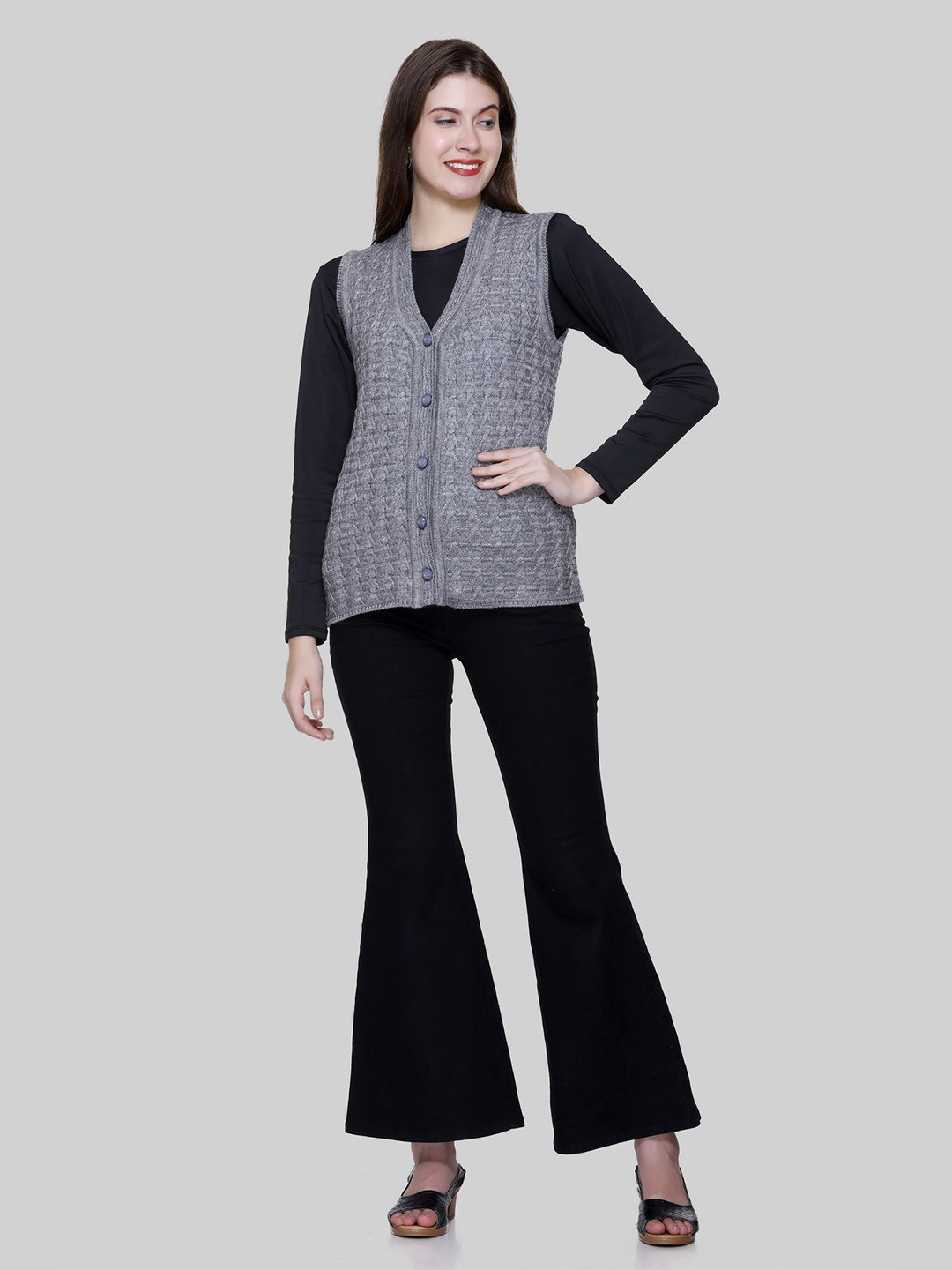 

Pampara Women Sweater Vest, Grey