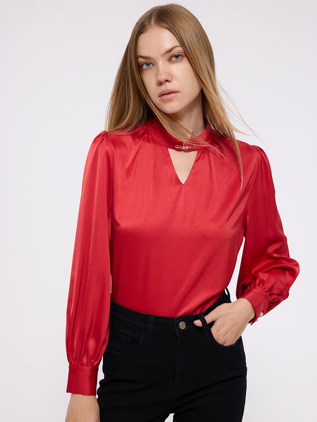 

COVER STORY Women Long Sleeves Top, Red