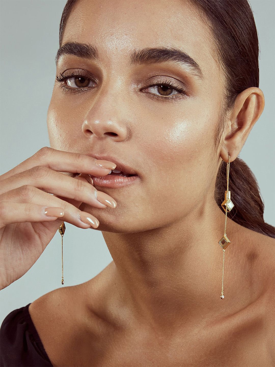 

Isharya Contemporary Drop Earrings, Gold