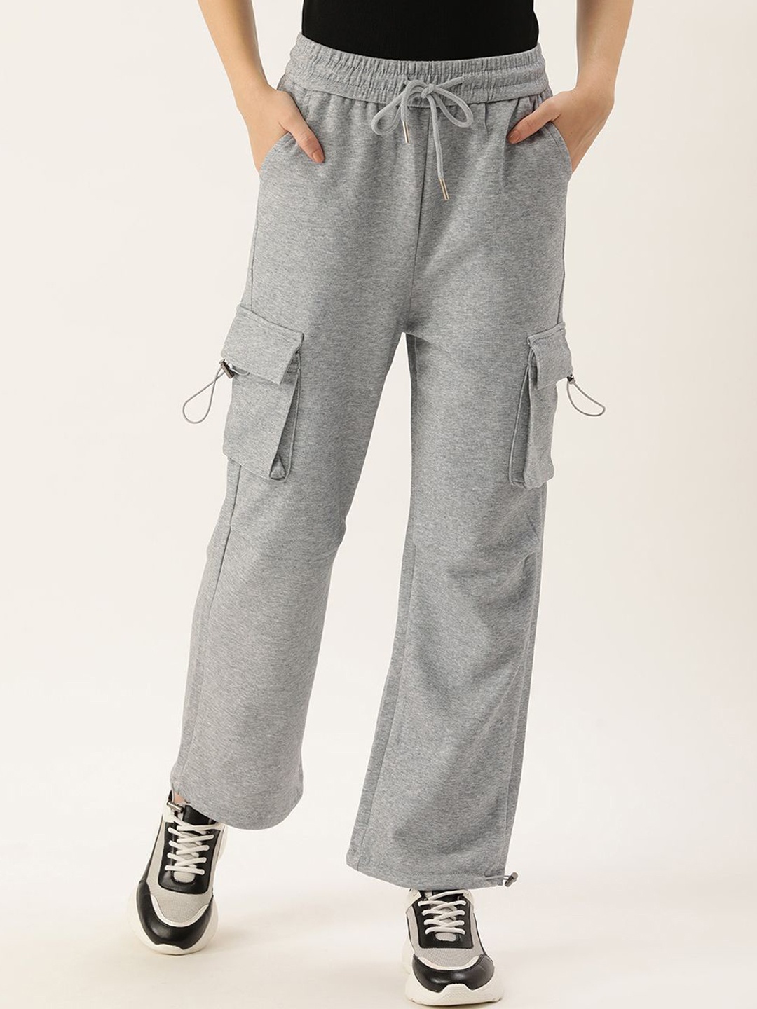 

SHECZZAR Women Mid-Rise Joggers, Grey