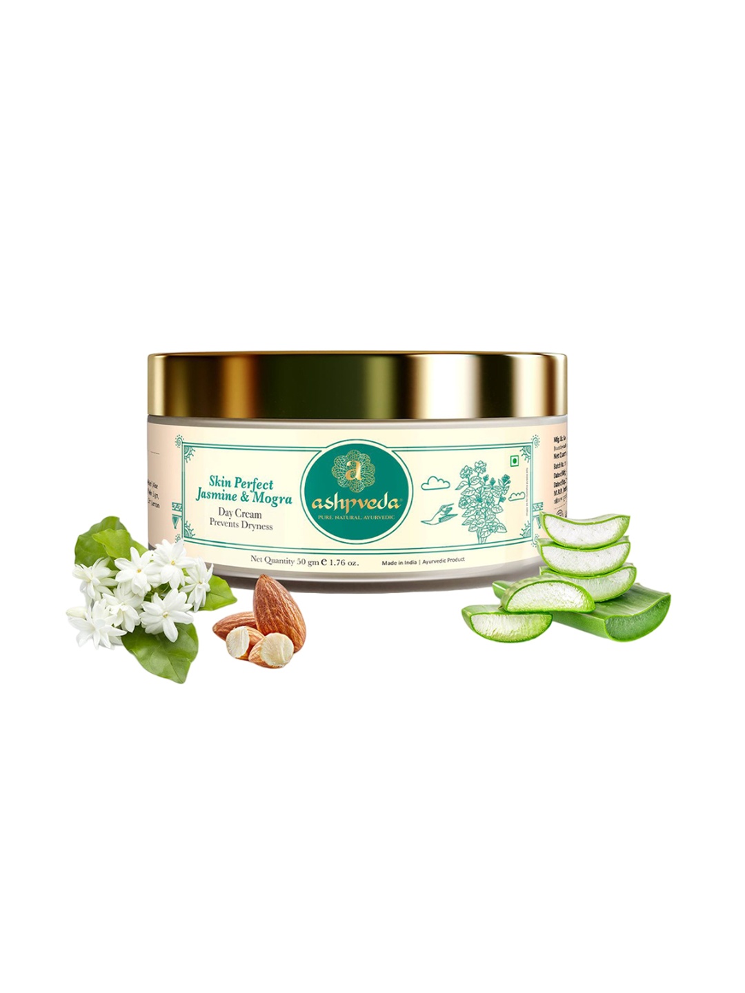 

ASHPVEDA Skin Perfect Jasmine & Mogra Day Cream - 50 g, Off white