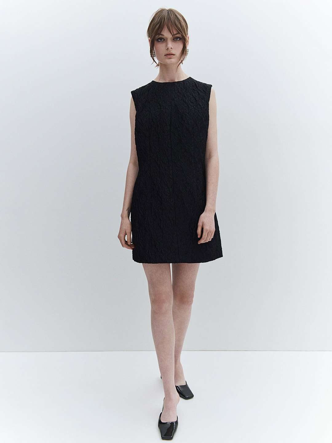 

H&M Jacquard-Weave Dress, Black