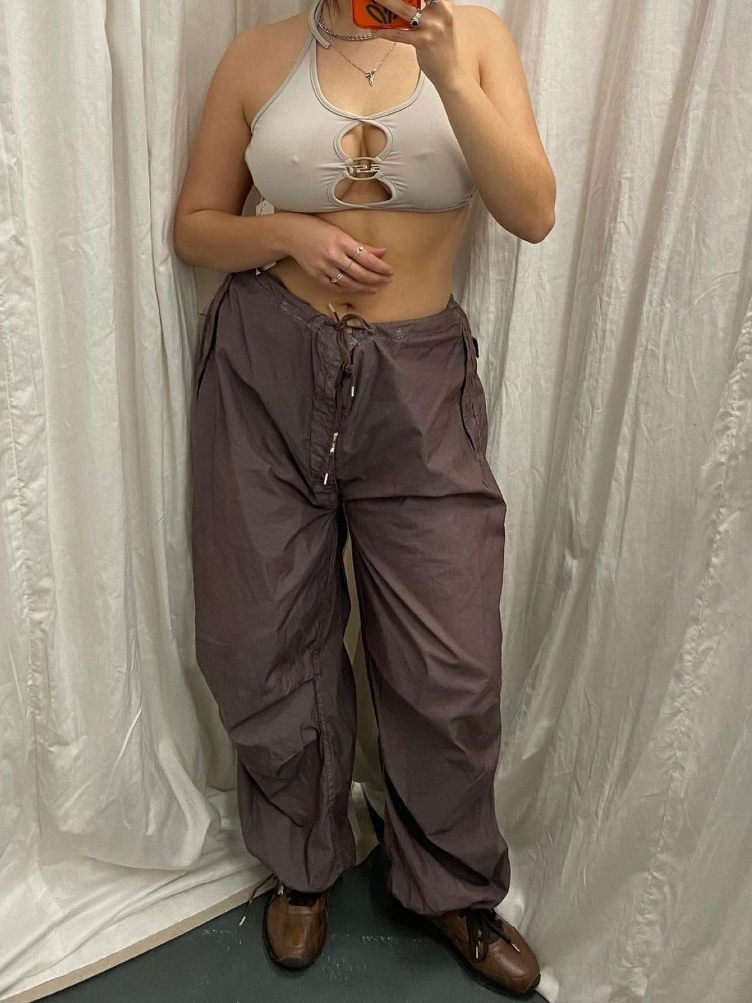 

KPOP Women Comfort Loose Fit Trousers, Brown