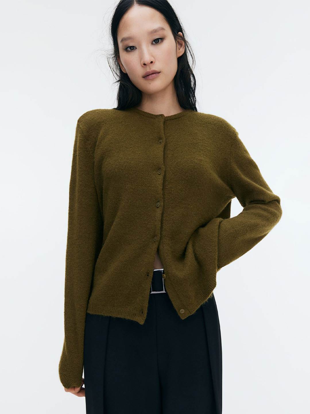 

H&M Loose-fit Cardigan, Green