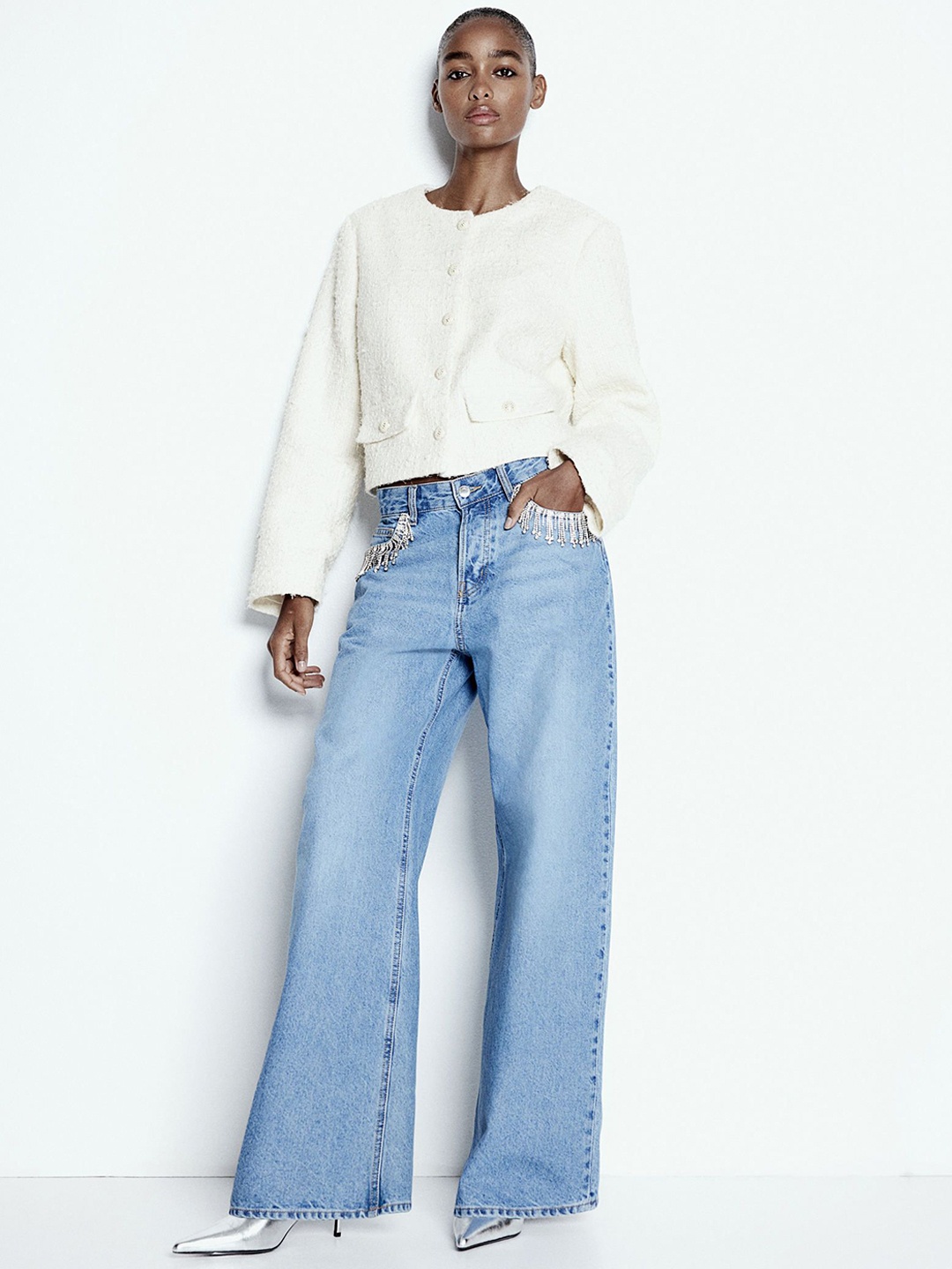 

H&M Boucl Jackets, White