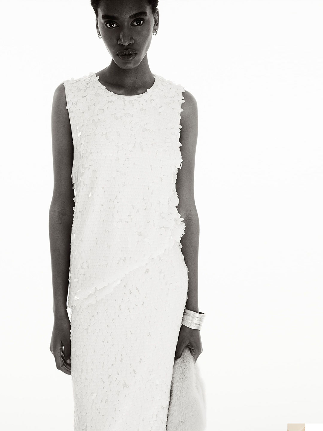 

H&M Sequined Vest Top, Beige