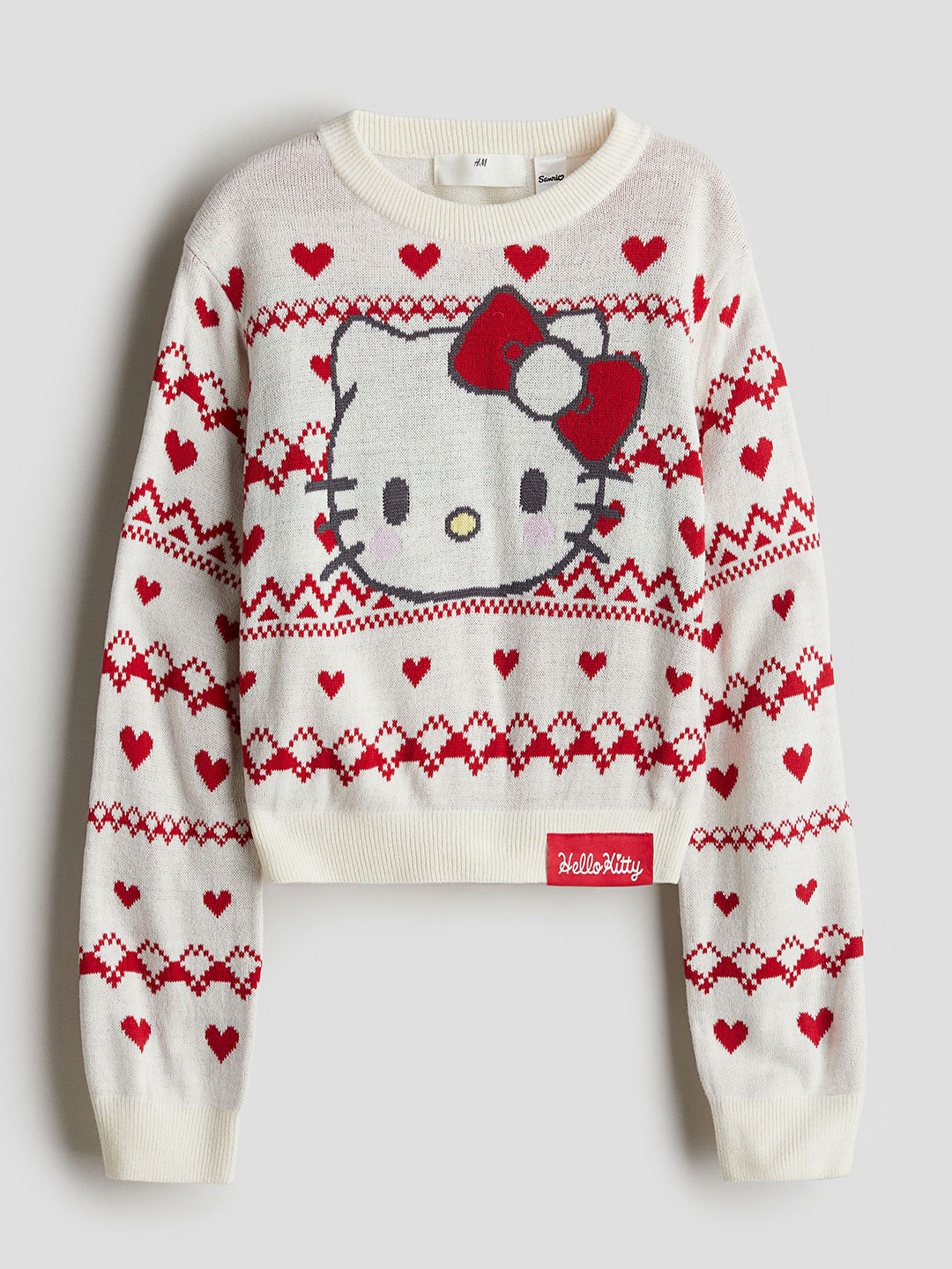 

H&M Girls Jacquard-Knit Jumper, White