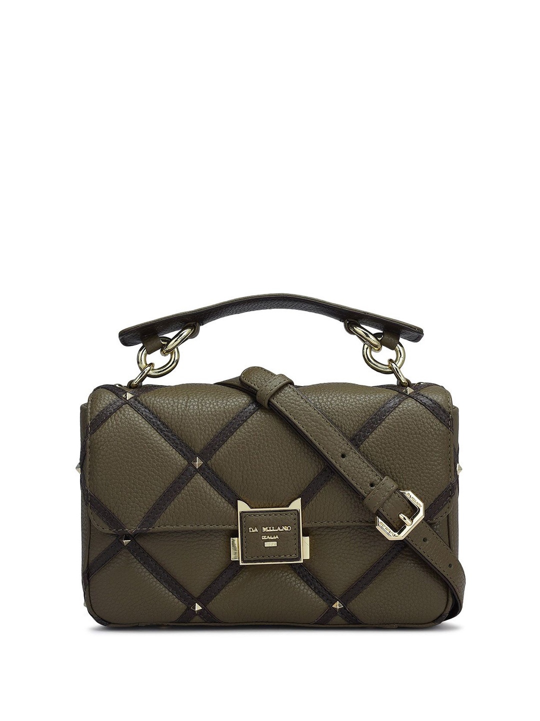 

Da Milano Textured Leather Sling Bag, Brown