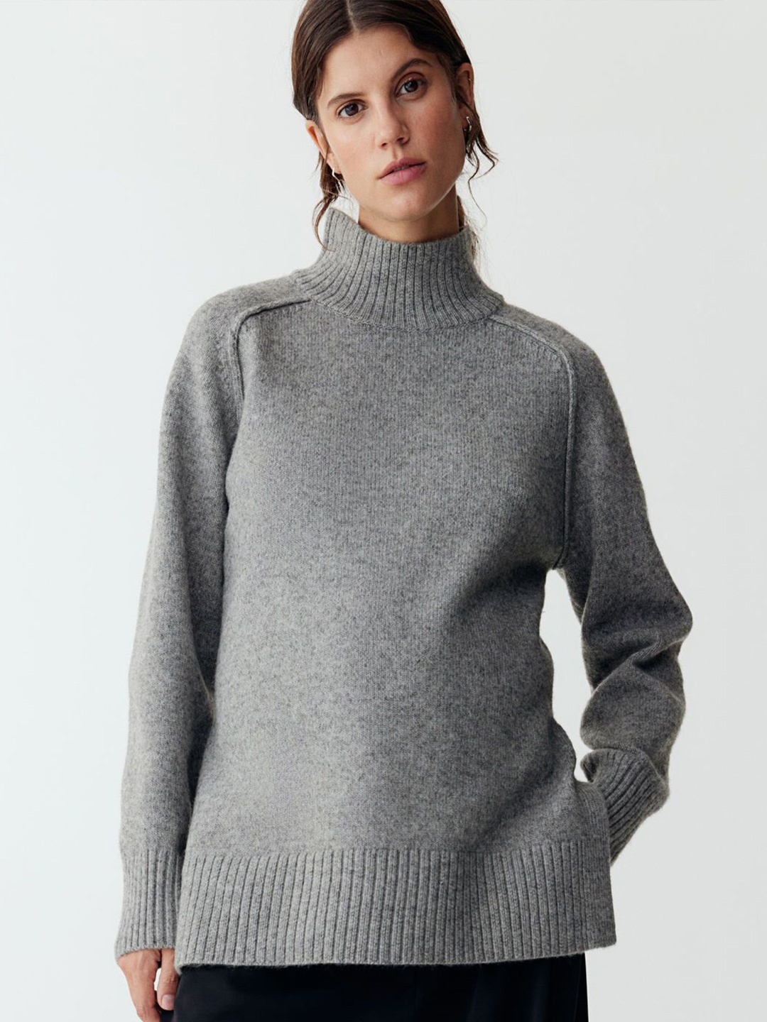 

H&M Mama Turtleneck Jumper, Grey