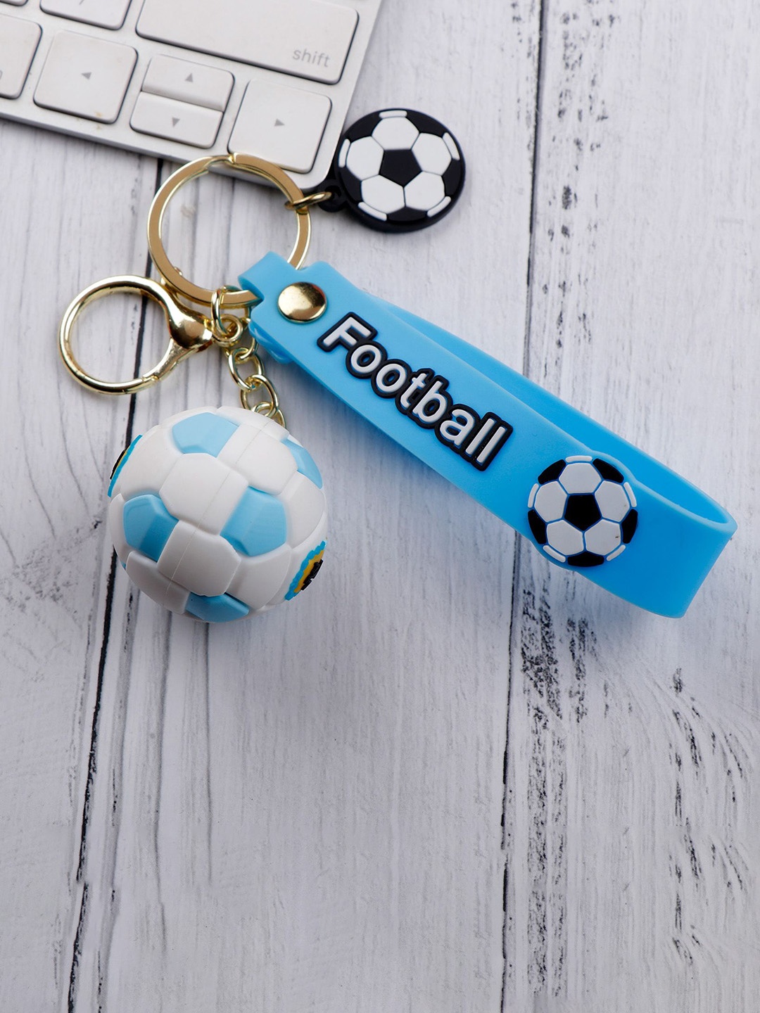 

Archies Football Ball Keychain, Blue