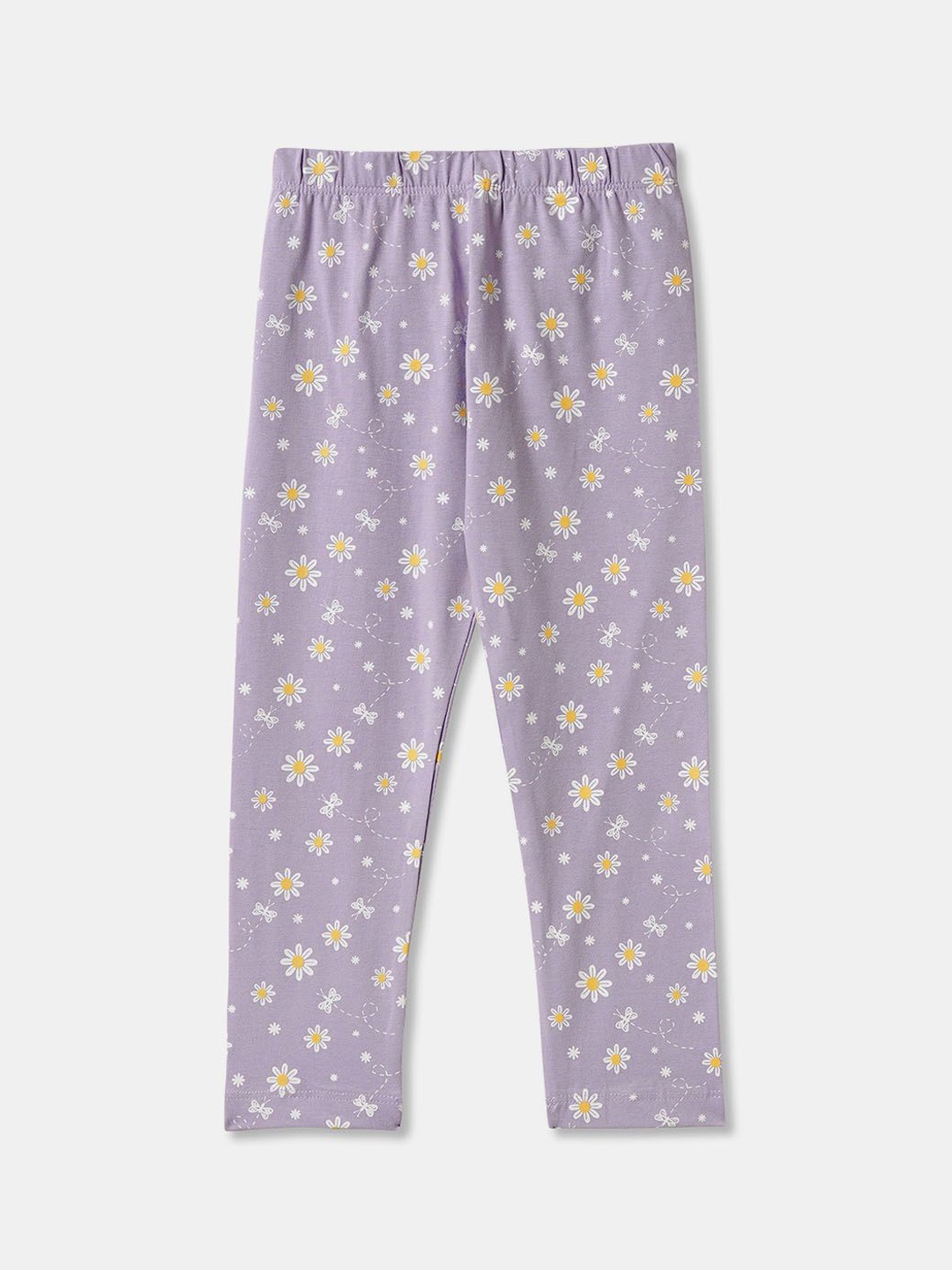 

R&B Girls Printed Ankle-Length Leggings, Purple