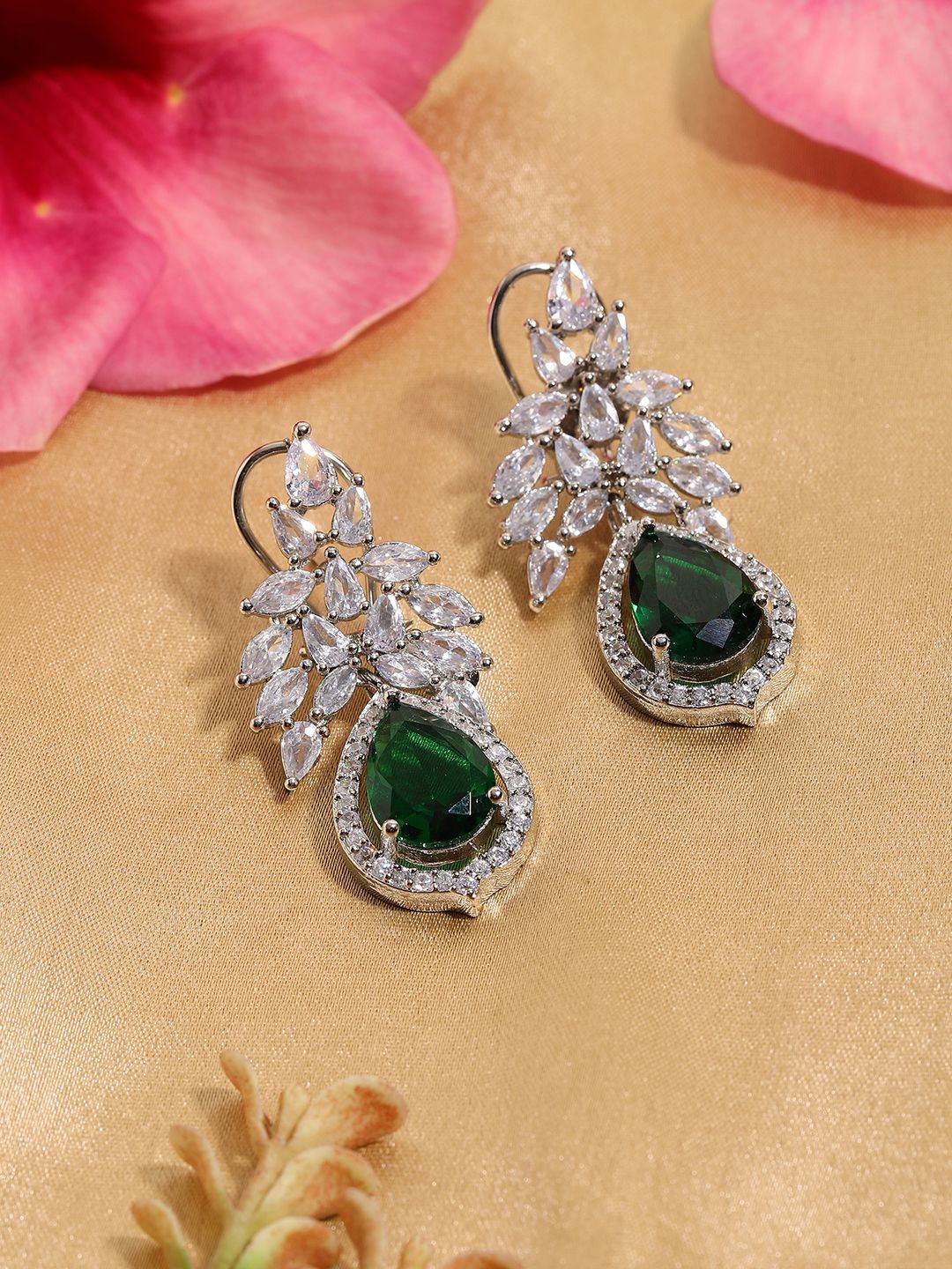 

RITU SINGH Contemporary Drop Earrings, Green