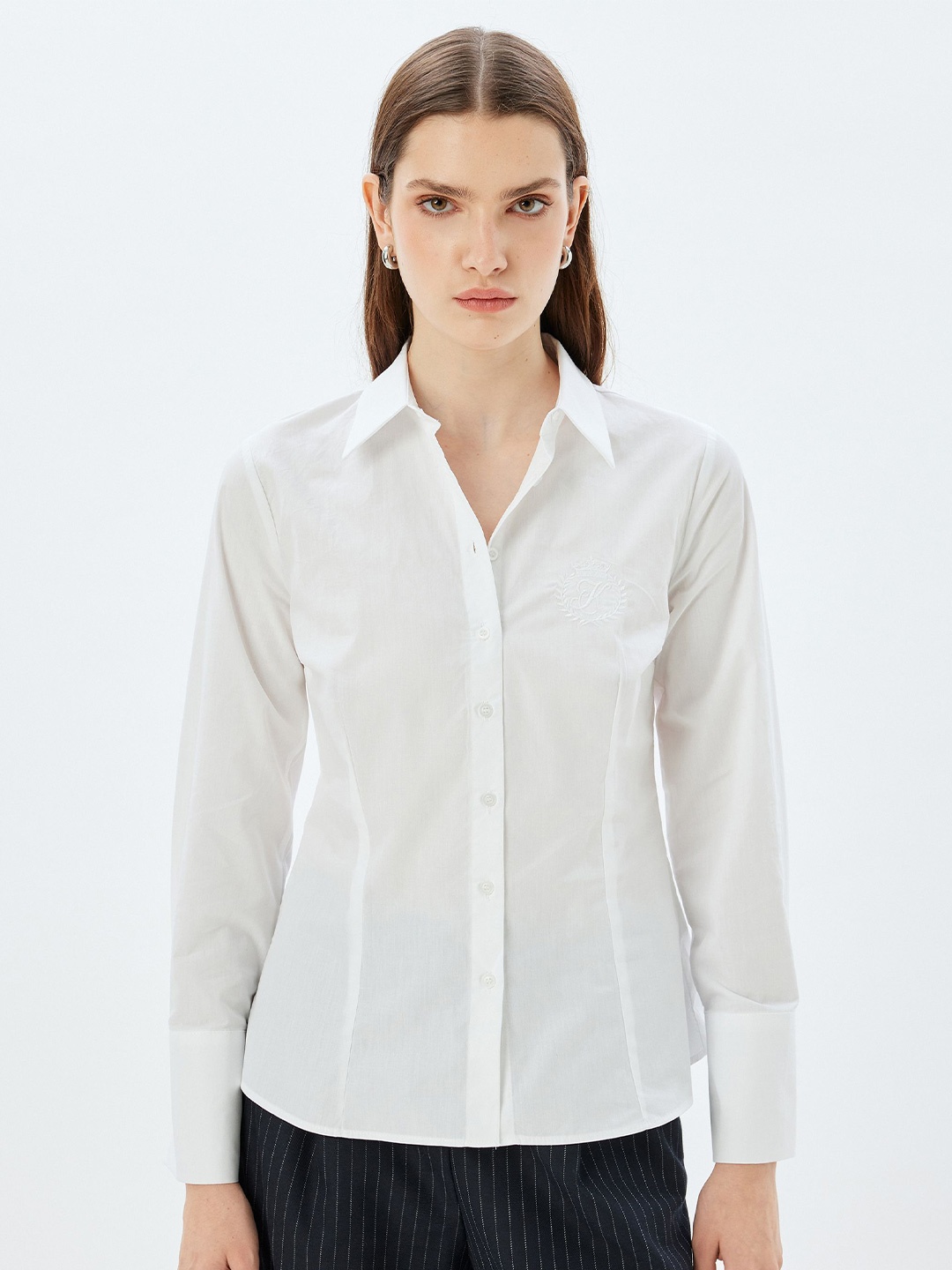 

Koton Women Slim Fit Opaque Casual Shirt, White